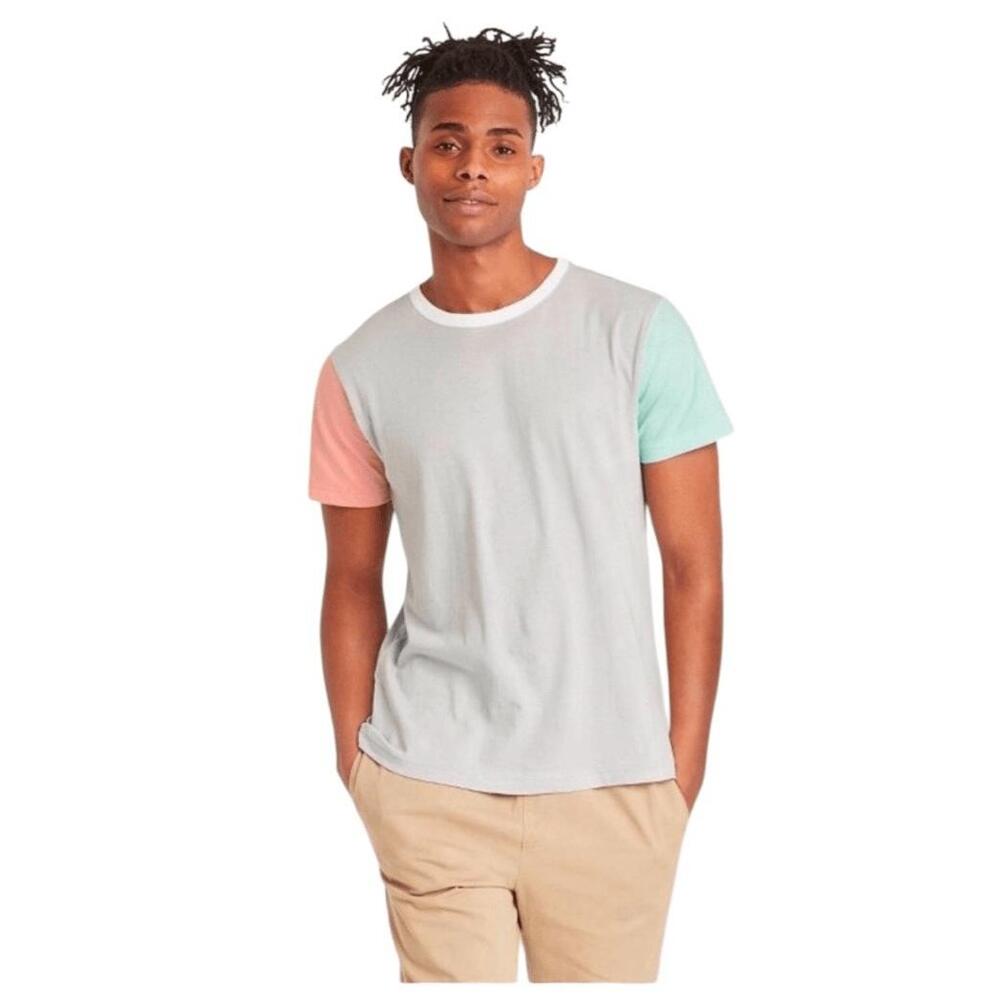 Original Use T-shirt Mens Multicolor Colorblock Streetwear Casual Size XS